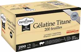 gélatine alimentaire qualité titane 200 feuilles 1 kg