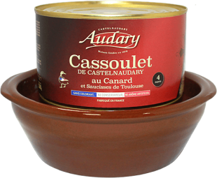 CASSOULET DE CASTELNAUDARY AU CONFIT DE CANARD ET SON PLAT EN TERRE 1.5KG / 3-4 PARTS