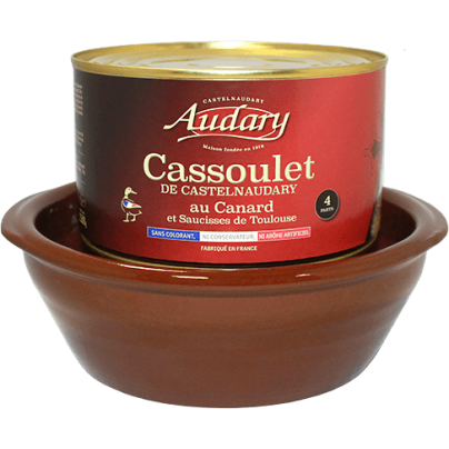 CASSOULET DE CASTELNAUDARY AU CONFIT DE CANARD ET SON PLAT EN TERRE 1.5KG / 3-4 PARTS