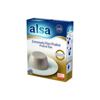 ENTREMETS FLAN PRALINE ALSA 1KG / 100 PORTIONS