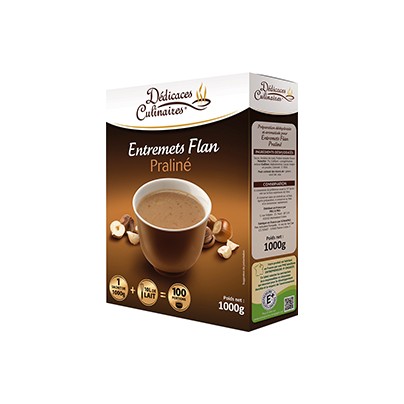 ENTREMETS FLAN PRALINÉ DÉDICACES CULINAIRES 1KG / 100 PORTIONS
