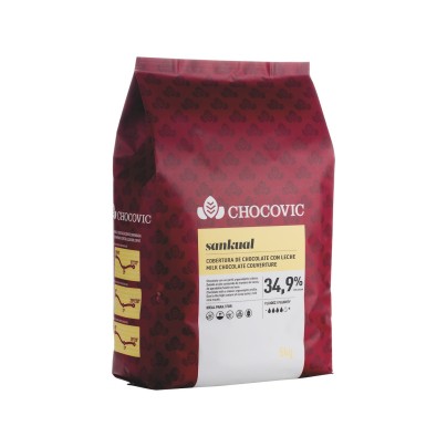 CHOCOLAT AU LAIT COUVERTURE CHOCOVIC SANKUAL 34.9% CACAO 5KG