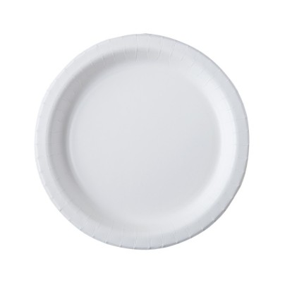 ASSIETTES RONDES EN CARTON BLANC LOT DE 50 Ø 22 CM