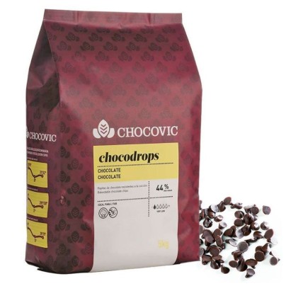 CHOCOLAT NOIR COUVERTURE CHOCOVIC CHOCODROPS 44% CACAO 5KG