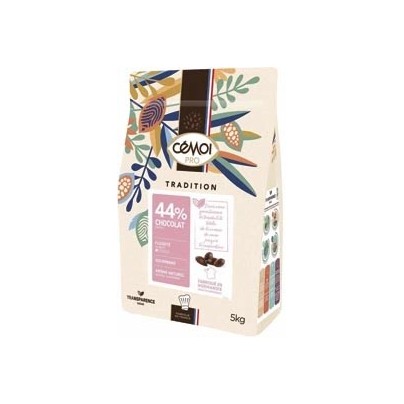 CHOCOLAT PALETS NOIR TRADITION 44 % CACAO CEMOI 5 KG