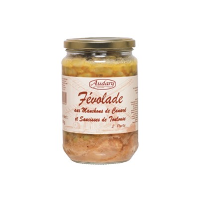 FÉVOLADE AUX MANCHONS DE CANARD ET SAUCISSES DE TOULOUSE BOCAL 690G / 2 PARTS