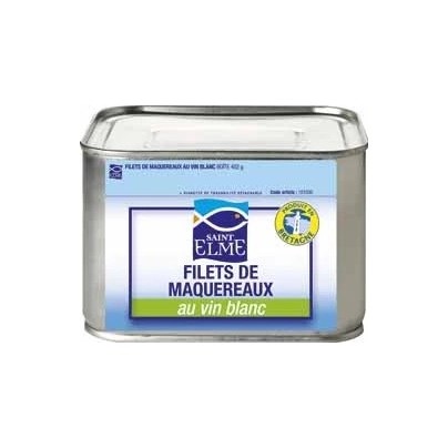 FILETS DE MAQUEREAUX MARINÉS AU VIN BLANC CONSERVE 4/4 705G