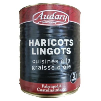 HARICOTS LINGOTS CUISINÉS A LA GRAISSE D'OIE 800G / 3 PARTS