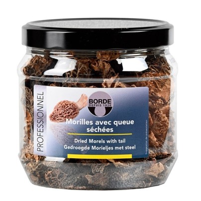 MORILLES SÉCHÉES DÉSHYDRATÉES EXTRA AVEC QUEUE 150G BORDE