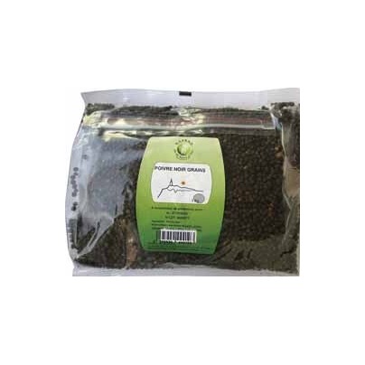 POIVRE NOIR EN GRAIN POCHE 1KG SAISSE